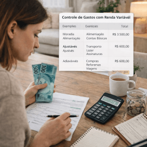 Ilustração sobre controle financeiro com renda variável para autônomos e freelancers